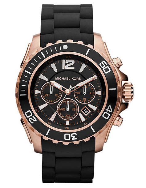 michael kors black chronograph|michael kors black silicone watch.